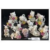 15 Bunny & Cat Royal Albert Figurines.