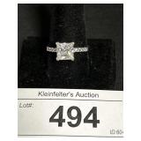 316 Stainless Princess Cut Engagement Ring.