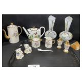 Lenox S&P Shakers, Porcelain Tea Set, Vases.