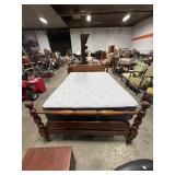 Nice Cherry Spindled Bedframe, Serta Mattress.