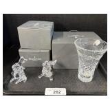 Waterford Crystal Vase & Animal Figurines.