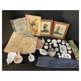 Local Advertising, Reverse On Glass, Mini Tea Set.