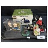 Sakura Cat Sugar & Creamer, Byers Choice Figure.