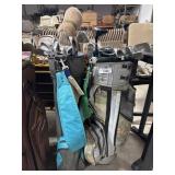 (2) Golf Bags, Golf Clubs.