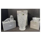 Waterford Crystal, Vase, Seal Figurine, Heart Dish