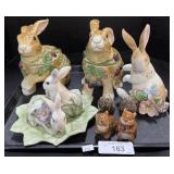 Rabbit Cookie Jars, S&P Shakers.