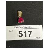 10k Gold Pink & Clear Gemstone Pendant.