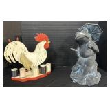 Rooster Thread Holder, Frog Decor.