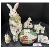 Fitz & Floyd Cat Plates, Bunnies.