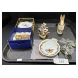 Herend Porcelain Dishes, Waterford Crystal Bunny.