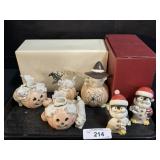 Lenox Cat Figures, Candle Stick, Penguin Shakers.