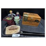 Cigar Box, Scrapbook, Religious Ornaments.