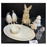 Hallmark Platter & Dish, Animal Figurines.