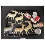 Christmas Celluloid Reindeer, Candy dish, 9.