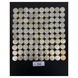 100 - 1965-1968 Kennedy Half Dollars Coins.