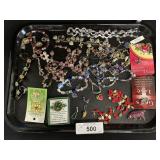 Silver Necklace, Bracelet, Earrings, Costume