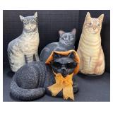 3 Plush Cat Weighted Doorstops.