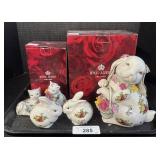 Royal Albert Rabbit Decor/S&P Shakers.