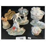 Lenox Trinket Box, Redware Bunny Figure.