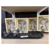 4 New In Boxes Lenox Angels, 2 Lenox Cats.