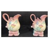 2 Hull Pottery Bow-Knot Ewers.