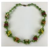 1950s Italian Hand Blown Glass Fruit Necklace.