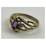 10KT Gold Diamond & Amethyst Child