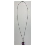 10KT Gold Art Deco Amethyst Pendant Necklace.