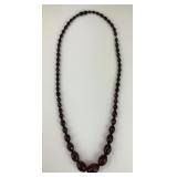 Antique Cherry Amber Graduated Bead Necklace.
