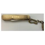 Gold Monogrammed Pocket Knife.