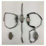 5 Vintage Art Deco Watches, Watch Face.