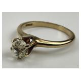 14KT Gold .55pts Cushion Cut Diamond Ring.