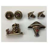 2 NOS 1940s Hofferï¿½s Gold Wash Jewelry Sets.