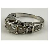 14KT Gold Brilliant Cut Diamond Ring.