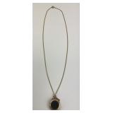 Victorian Bloodstone Carnelian Locket Necklace.