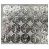 20 1 Troy Oz 2015 American Eagle Silver Dollars.