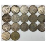 17 90% Silver Peace Dollars.