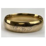 Vintage Gold Monogrammed Bangle.