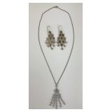 925 Silver Filigree Necklace & Earrings.