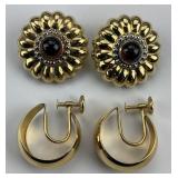 2 Pairs of 14KT Gold Earrings.