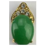 Ornate Jade & Gemstone Pendant.