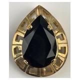 14KT Gold Teardrop Black Onyx Pendant.