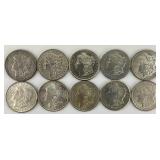 10 90% Silver Morgan Dollars.