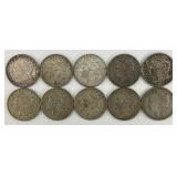 10 90% Silver Morgan Dollars.