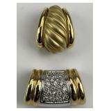 18KT Gold Pendant, 14KT Gold & Diamond Pendant.