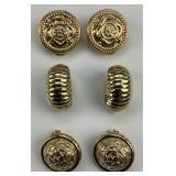3 Pairs of Vintage 14KT Gold Earrings.