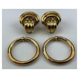 18KT Gold Charm Hoops & Knot Earrings.