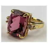 14KT Gold Tourmaline & Diamond Ring.