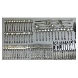 Sterling Silver Chateau Rose Flatware Set.