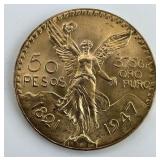 Fine Gold Mexican 50 Pesos Centenario.